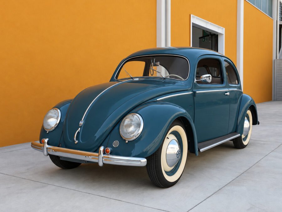 Volkswagen Maggiolino Split Window del 1952 — vista di tre quarti anteriore