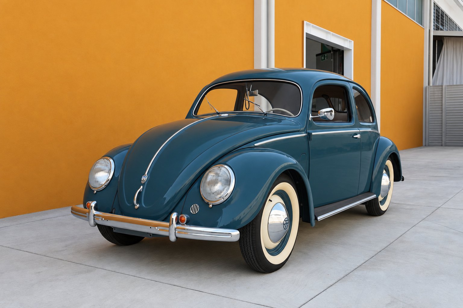 Volkswagen Maggiolino Split Window del 1952 — vista di tre quarti anteriore